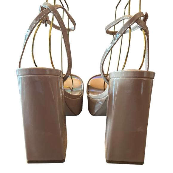 Aqua Cher Leather Ankle Strap Platform Heels Sexy Modern Uptown NEW Size 7 - Picture 3 of 10